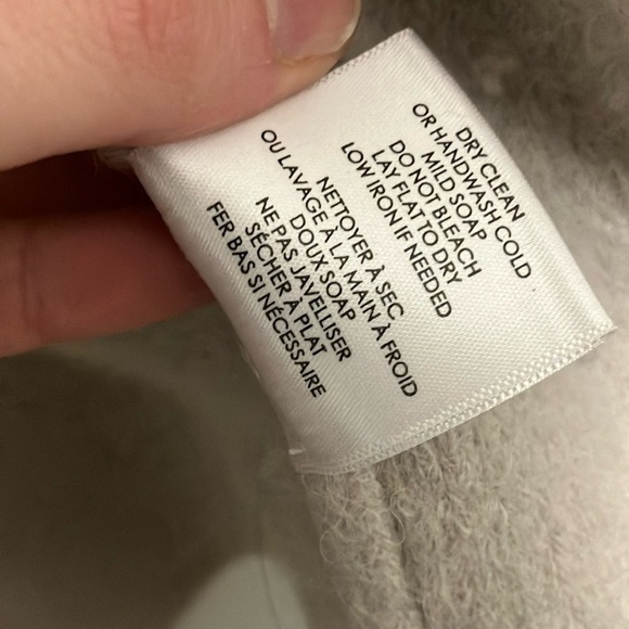 Lauren Manoogian Cream Light Gray Open Front Pockets Vest Cardigan - Picture 5 of 6